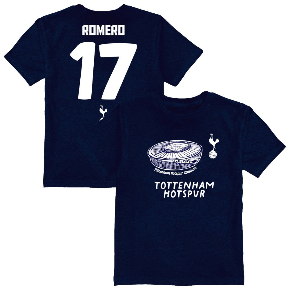 Cristian Romero Tottenham Hotspur Vive La Fete Youth Player Name & Number Stadium Style T-Shirts - Navy
