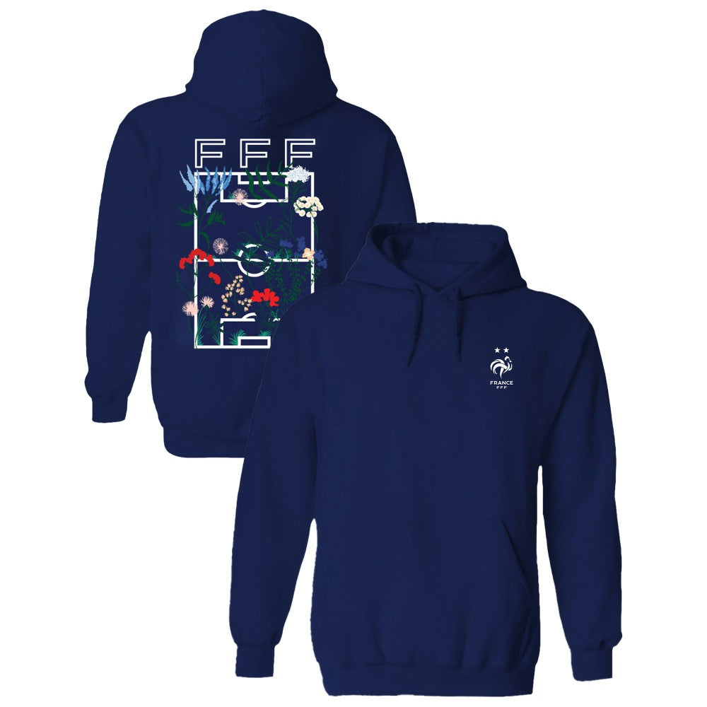 France National Team Vive La Fete Women's Soccer Field Fleece Hood - Navy