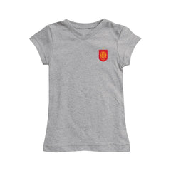 Spain National Team Vive La Fete Girls Youth Impressions Artwork Fitted T-Shirts - Gray
