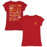 Spain National Team Vive La Fete Girls Youth Impressions Artwork Fitted T-Shirts - Red