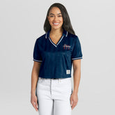 Atlanta Braves WEAR by Erin Andrews Women's Cropped Polo Online