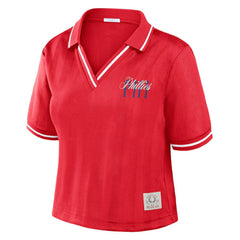 Philadelphia Phillies WEAR by Erin Andrews Women's Cropped Polo Sale