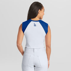 Los Angeles Dodgers WEAR by Erin Andrews Women's Cooperstown Cropped Raglan Tank Top Near Me