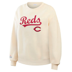 Cincinnati Reds WEAR by Erin Andrews Women's Heavyweight Crew Neck Sweatshirt Clearance