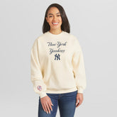 New York Yankees WEAR by Erin Andrews Women's Heavyweight Crew Neck Sweatshirt Sale