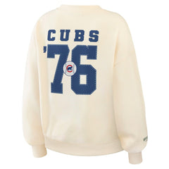 Chicago Cubs WEAR by Erin Andrews Women's Heavyweight Crew Neck Sweatshirt Sale