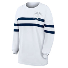 Boston Red Sox WEAR by Erin Andrews Women's Oversized Long Sleeve Striped T-Shirt Near Me