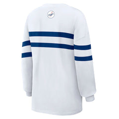 Los Angeles Dodgers WEAR by Erin Andrews Women's Oversized Long Sleeve Striped T-Shirt Sale