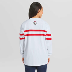 Cincinnati Reds WEAR by Erin Andrews Women's Oversized Long Sleeve Striped T-Shirt Clearance