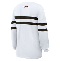 San Francisco Giants WEAR by Erin Andrews Women's Oversized Long Sleeve Striped T-Shirt discount