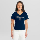 Boston Red Sox WEAR by Erin Andrews Women's Notch Neck Cropped T-Shirt Clearance