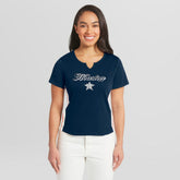 Houston Astros WEAR by Erin Andrews Women's Notch Neck Cropped T-Shirt discount