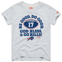 Josh Allen Buffalo Bills Homage Youth Be Good Do Good Signature Tri-Blend T-Shirt Gray - NFL