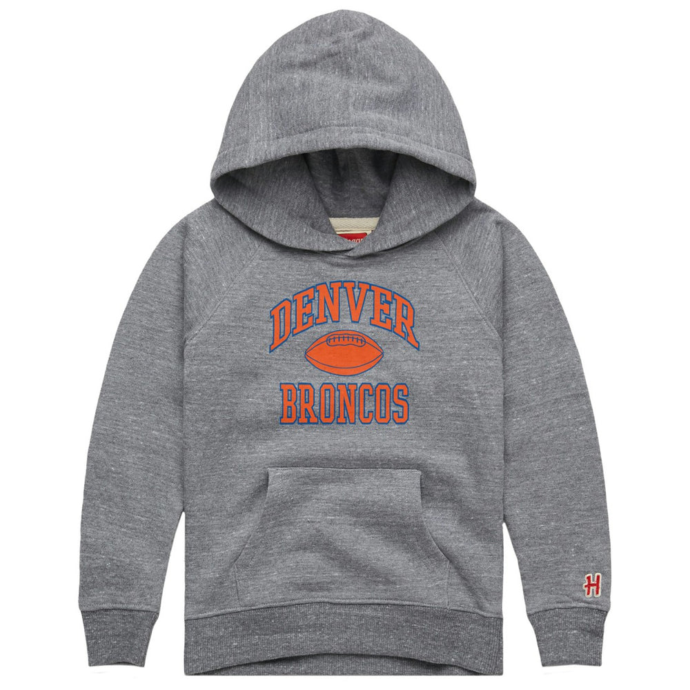 Denver Broncos Homage Youth Gridiron Tri-Blend Hoodie Gray - NFL
