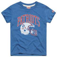 New England Patriots Homage Youth Helmet Retro Tri-Blend T-Shirt Royal - NFL