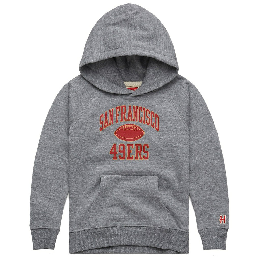 San Francisco 49ers Homage Youth Gridiron Tri-Blend Hoodie Gray - NFL