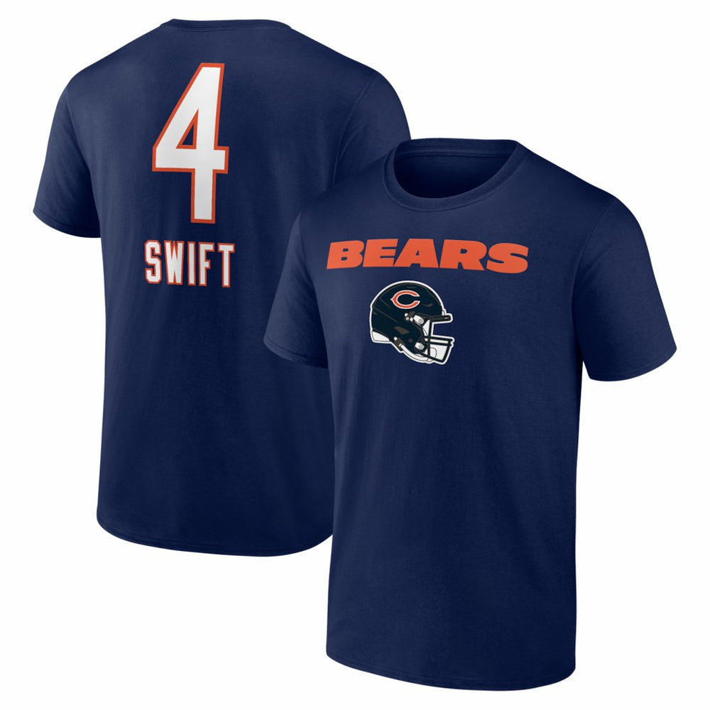 D'Andre Swift Chicago Bears Team Wordmark T-Shirt Navy - NFL