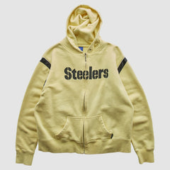 Pittsburgh Steelers Reebok 2000s Hooded Full Zip Sweatshirt Yellow Vintage - Fanatics