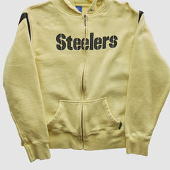 Pittsburgh Steelers Reebok 2000s Hooded Full Zip Sweatshirt Yellow Vintage - Fanatics