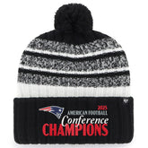 New England Patriots '47 2025 AFC Champions Tavern Cuffed Knit Hat with Pom Black - NFL