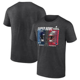 New England Patriots vs. Seattle Seahawks Super Bowl LX Big & Tall Final Battle Dueling T-Shirt Heather Charcoal - Fanatics
