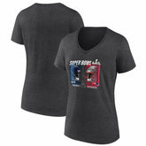New England Patriots vs. Seattle Seahawks Women's Super Bowl LX Matchup Plus Size Final Battle V-Neck T-Shirt Heather Charcoal - Fanatics