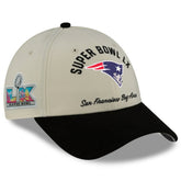 New England Patriots New Era Super Bowl LX 9FORTY Adjustable Hat Cream/Black - NFL