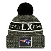 New England Patriots New Era Super Bowl LX Cuffed Knit Hat with Pom Black - NFL