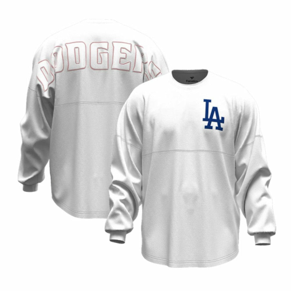 Los Angeles Dodgers Fanatics Women's Baseball Stitch Spirit Jersey Long Sleeve T-Shirt for sale