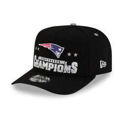 New England Patriots New Era 2025 AFC Champions Locker Room Trophy Collection A-Frame 9FIFTY Snapback Hat Black - NFL