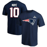 Drake Maye New England Patriots Super Bowl LX Patch Big & Tall Name & Number T-Shirt Navy - Fanatics