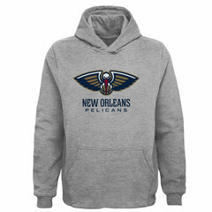 NBA - New Orleans Pelicans Outerstuff Youth Primary Logo Pullover Hoodie - Gray