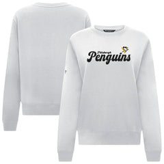 Pittsburgh Penguins Levelwear Women's Yvette Big Script Tri-Blend Sweatshirt White