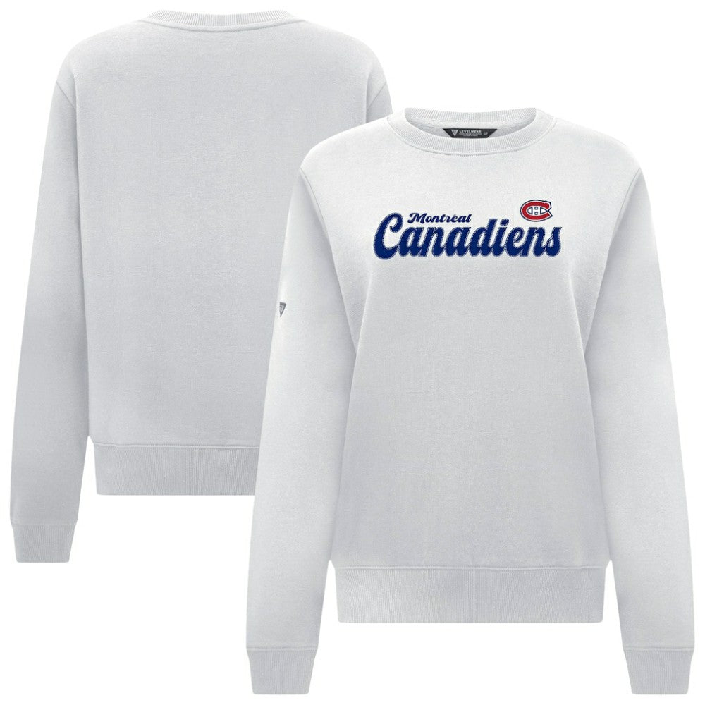 Montreal Canadiens - Levelwear Women's Yvette Big Script Tri-Blend Sweatshirt White