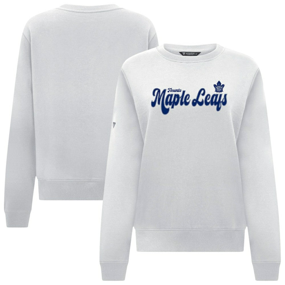 Toronto Maple Leafs - Levelwear Women's Yvette Big Script Tri-Blend Sweatshirt White