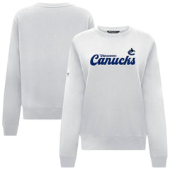 Vancouver Canucks - Levelwear Women's Yvette Big Script Tri-Blend Sweatshirt White