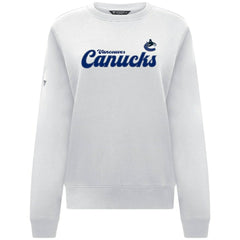 Vancouver Canucks - Levelwear Women's Yvette Big Script Tri-Blend Sweatshirt White