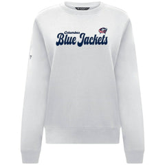 Columbus Blue Jackets - Levelwear Women's Yvette Big Script Tri-Blend Sweatshirt White