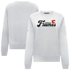 Calgary Flames - Levelwear Women's Yvette Big Script Tri-Blend Sweatshirt White
