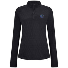 Vancouver Canucks - Levelwear Women's Spike Raglan Quarter-Zip Top Black