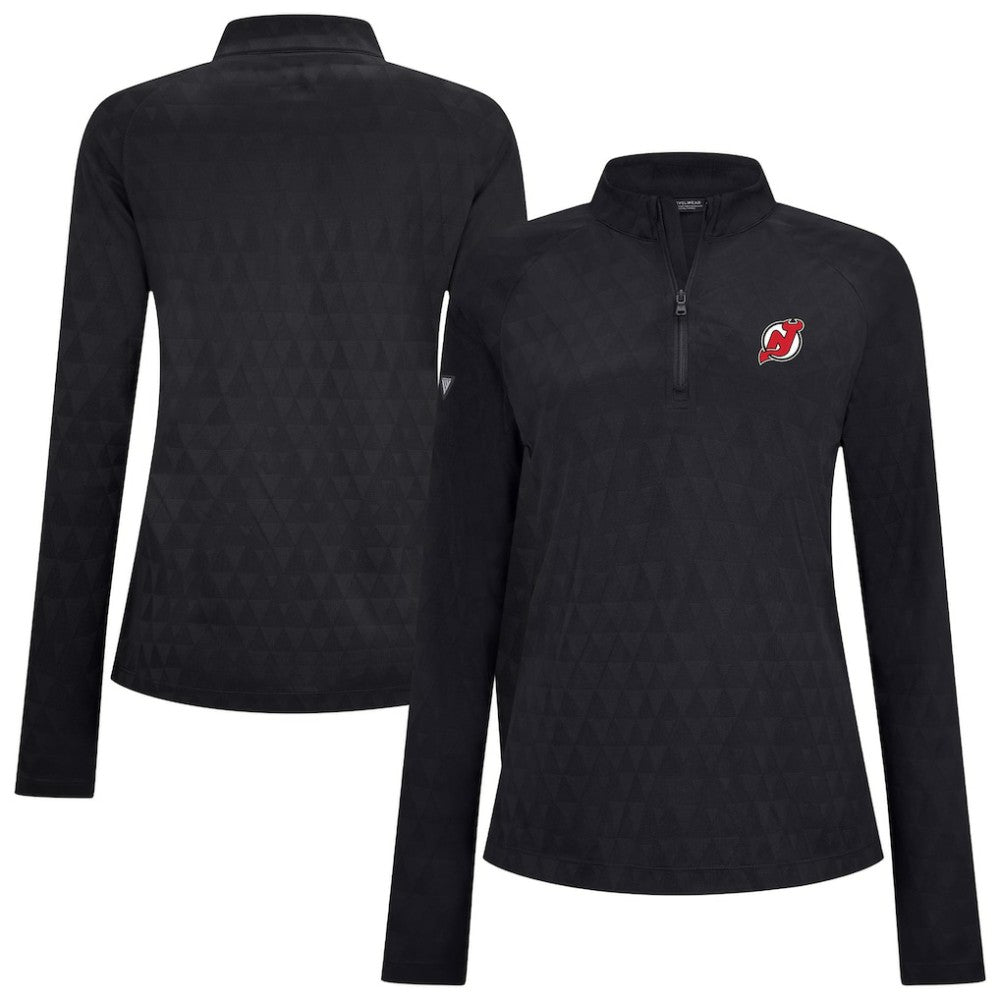 New Jersey Devils - Levelwear Women's Spike Raglan Quarter-Zip Top Black