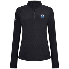 Edmonton Oilers - Levelwear Women's Spike Raglan Quarter-Zip Top Black