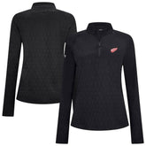 Detroit Red Wings - Levelwear Women's Spike Raglan Quarter-Zip Top Black