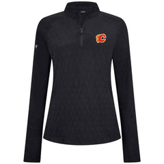 Calgary Flames - Levelwear Women's Spike Raglan Quarter-Zip Top Black
