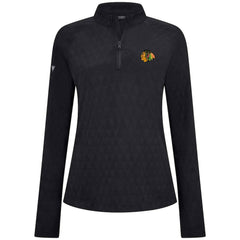 Chicago Blackhawks Levelwear Women's Spike Raglan Quarter-Zip Top Black