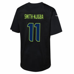 Jaxon Smith-Njigba Seattle Seahawks Youth Super Bowl LX Patch Carbon Fashion Game Jersey Black - Nike