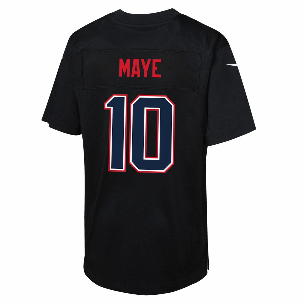 Drake Maye New England Patriots Youth Super Bowl LX Patch Carbon Fashion Game Jersey - Black | NFL Jerseys