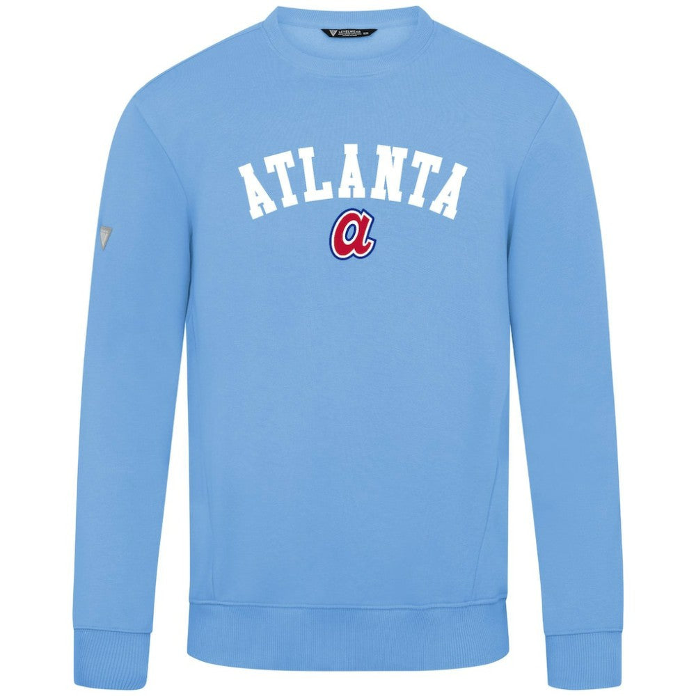 Atlanta Braves Levelwear Zane Felt Arch Pullover Sweatshirt Sale