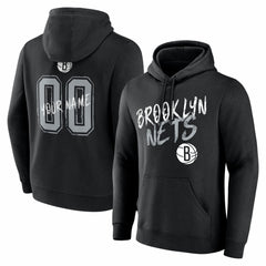 NBA - Brooklyn Nets Big & Tall Hustle Personalized Name & Number Hoodie - Black