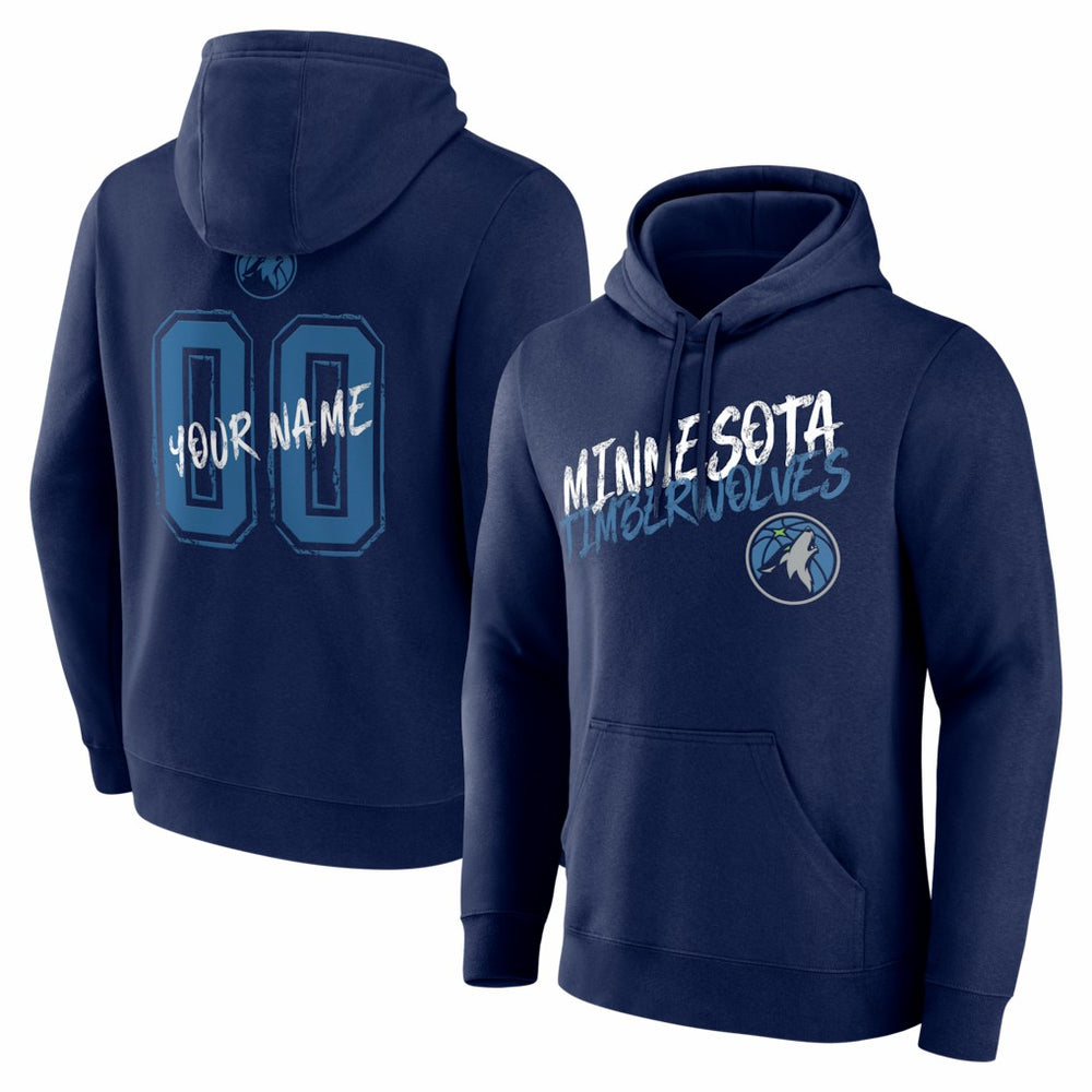 NBA - Minnesota Timberwolves Big & Tall Hustle Personalized Name & Number Hoodie - Navy